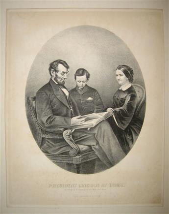 (LINCOLN, ABRAHAM--PRINTS.) Group of 9 Currier & Ives portraits of the president.